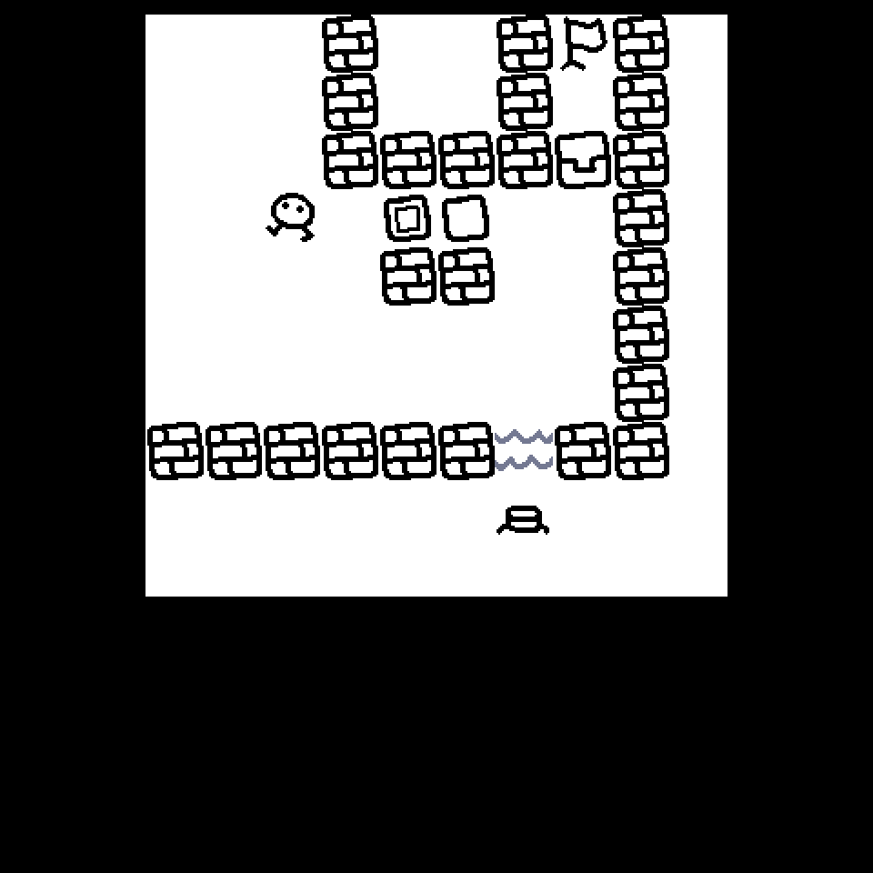 Telemount Level 1 initial layout with player, flag, portal pieces, brick walls, and water